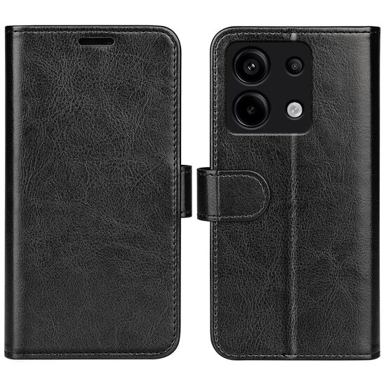Xiaomi Redmi Note 13 Pro 5G Hoesje - MobyDefend Wallet Book Case (Sluiting Achterkant) - Zwart