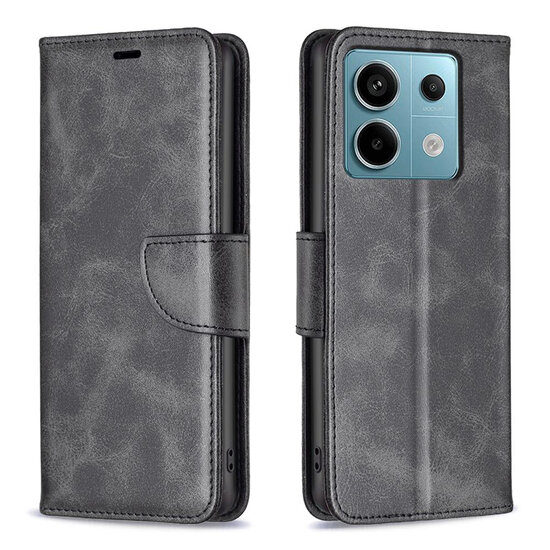 Xiaomi Redmi Note 13 Pro 5G Hoesje - MobyDefend Wallet Book Case Met Koord - Zwart