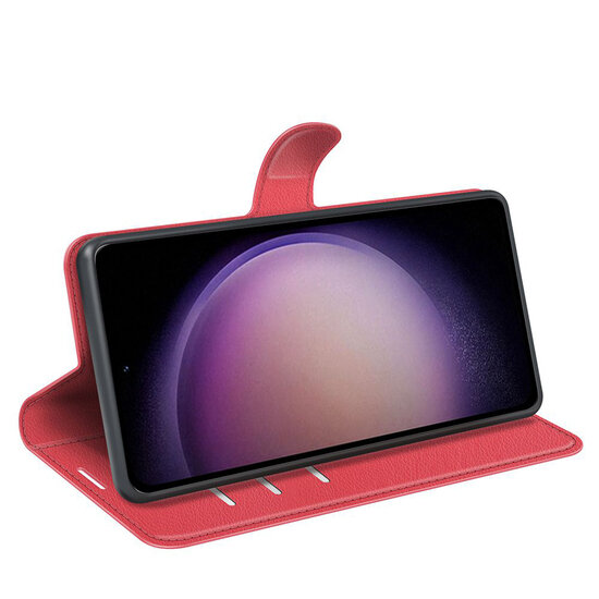 Samsung Galaxy S23 FE Hoesje - MobyDefend Kunstleren Wallet Book Case (Sluiting Voorkant) - Rood