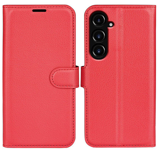 Samsung Galaxy S23 FE Hoesje - MobyDefend Kunstleren Wallet Book Case (Sluiting Voorkant) - Rood