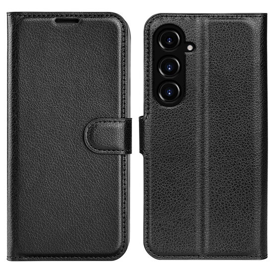 Samsung Galaxy S23 FE Hoesje - MobyDefend Kunstleren Wallet Book Case (Sluiting Voorkant) - Zwart