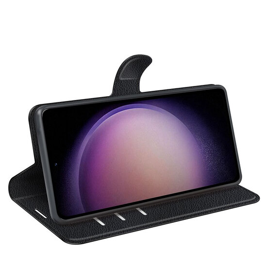 Samsung Galaxy S23 FE Hoesje - MobyDefend Kunstleren Wallet Book Case (Sluiting Voorkant) - Zwart