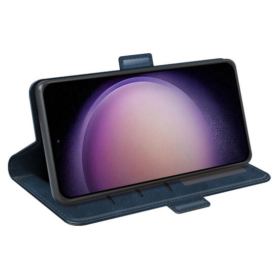 Samsung Galaxy S23 FE Hoesje - MobyDefend Luxe Wallet Book Case (Sluiting Zijkant) - Blauw