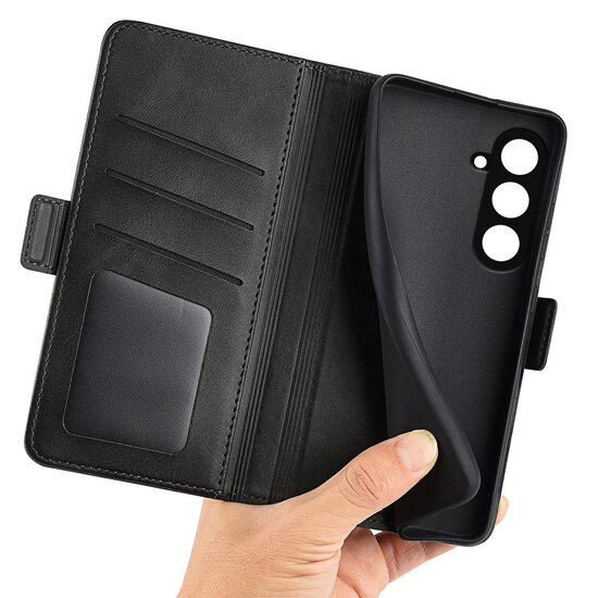 Samsung Galaxy S23 FE Hoesje - MobyDefend Luxe Wallet Book Case (Sluiting Zijkant) - Zwart