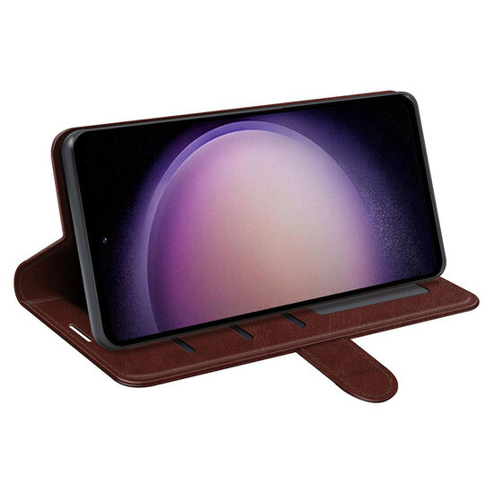 Samsung Galaxy S23 FE Hoesje - MobyDefend Wallet Book Case (Sluiting Achterkant) - Bruin