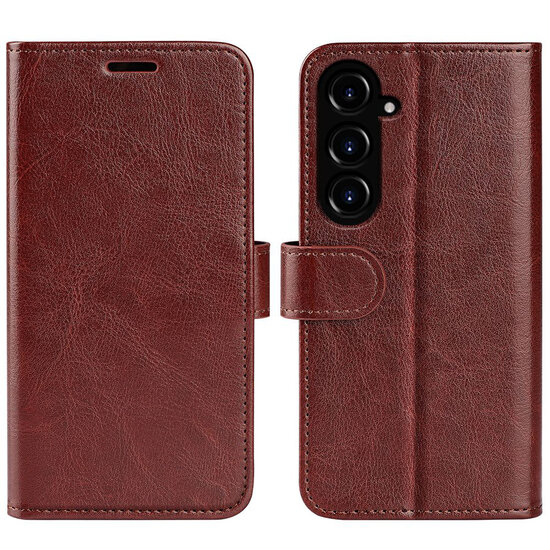 Samsung Galaxy S23 FE Hoesje - MobyDefend Wallet Book Case (Sluiting Achterkant) - Bruin