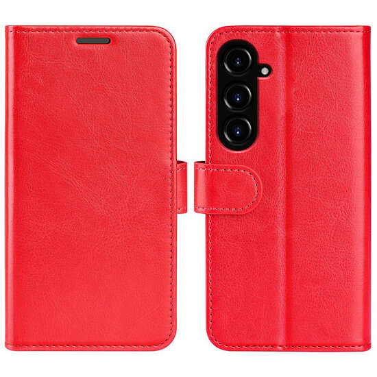 Samsung Galaxy S23 FE Hoesje - MobyDefend Wallet Book Case (Sluiting Achterkant) - Rood