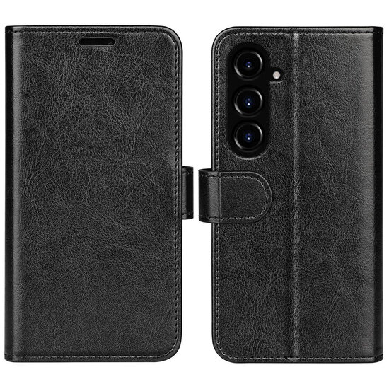 Samsung Galaxy S23 FE Hoesje - MobyDefend Wallet Book Case (Sluiting Achterkant) - Zwart