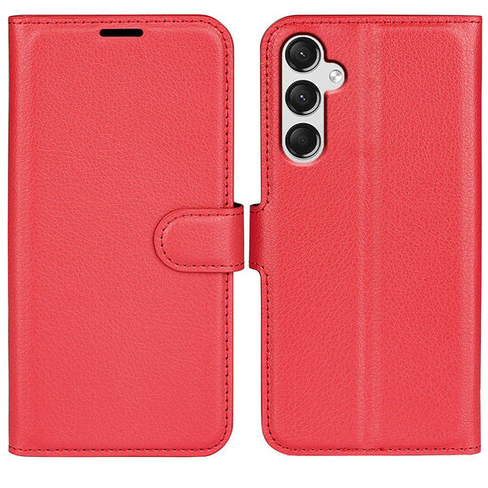 Samsung Galaxy A15 Hoesje - MobyDefend Kunstleren Wallet Book Case (Sluiting Voorkant) - Rood