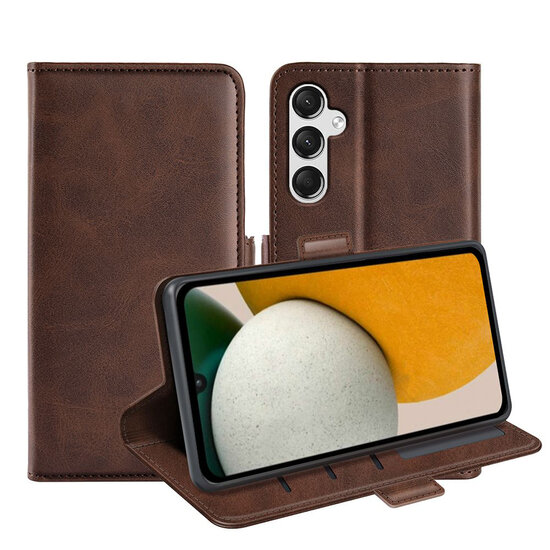 Samsung Galaxy A15 Hoesje - MobyDefend Luxe Wallet Book Case (Sluiting Zijkant) - Bruin