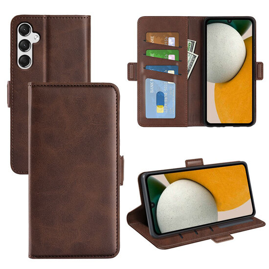 Samsung Galaxy A15 Hoesje - MobyDefend Luxe Wallet Book Case (Sluiting Zijkant) - Bruin
