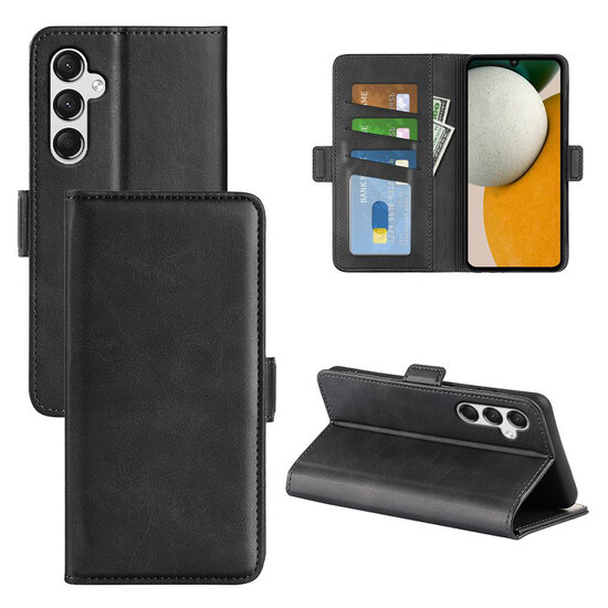 Samsung Galaxy A15 Hoesje - MobyDefend Luxe Wallet Book Case (Sluiting Zijkant) - Zwart
