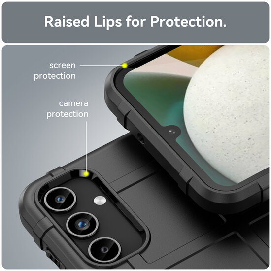Samsung Galaxy A15 Hoesje - Mobydefend Rugged Shield TPU Backcover - Zwart