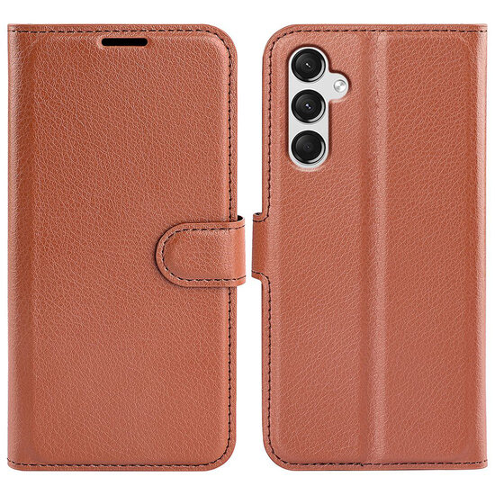 Samsung Galaxy A25 Hoesje - MobyDefend Kunstleren Wallet Book Case (Sluiting Voorkant) - Bruin