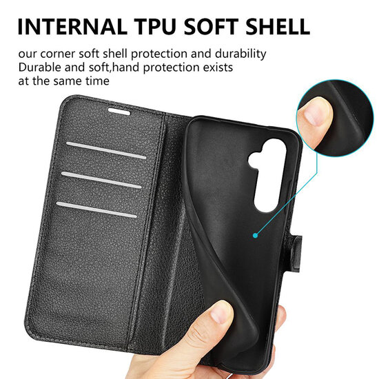 Samsung Galaxy A25 Hoesje - MobyDefend Kunstleren Wallet Book Case (Sluiting Voorkant) - Bruin