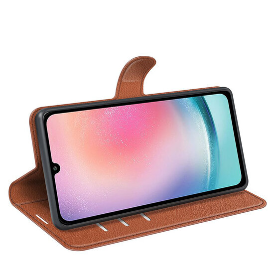 Samsung Galaxy A25 Hoesje - MobyDefend Kunstleren Wallet Book Case (Sluiting Voorkant) - Bruin