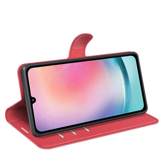 Samsung Galaxy A25 Hoesje - MobyDefend Kunstleren Wallet Book Case (Sluiting Voorkant) - Rood