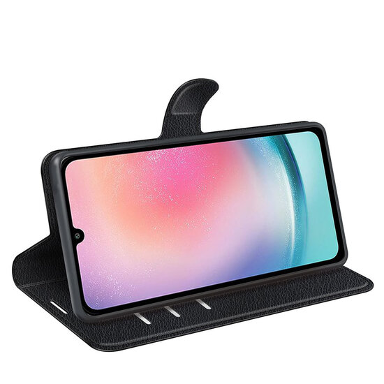 Samsung Galaxy A25 Hoesje - MobyDefend Kunstleren Wallet Book Case (Sluiting Voorkant) - Zwart