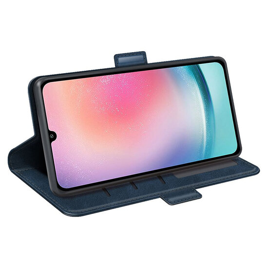 Samsung Galaxy A25 Hoesje - MobyDefend Luxe Wallet Book Case (Sluiting Zijkant) - Blauw