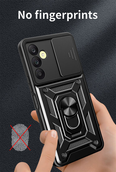 Samsung Galaxy A25 Hoesje - MobyDefend Pantsercase Met Draaibare Ring - Ros&eacute;