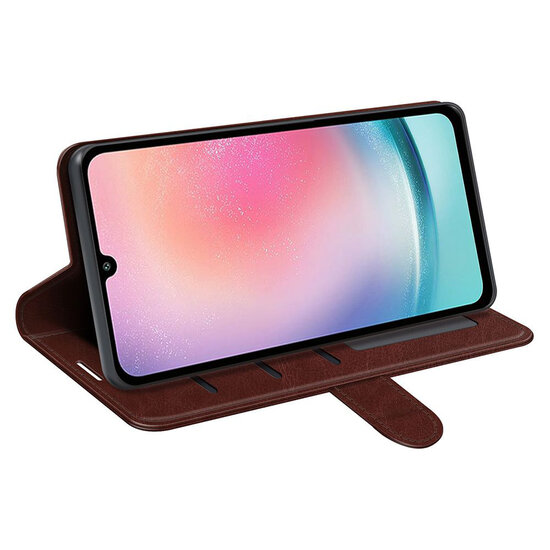 Samsung Galaxy A25 Hoesje - MobyDefend Wallet Book Case (Sluiting Achterkant) - Bruin