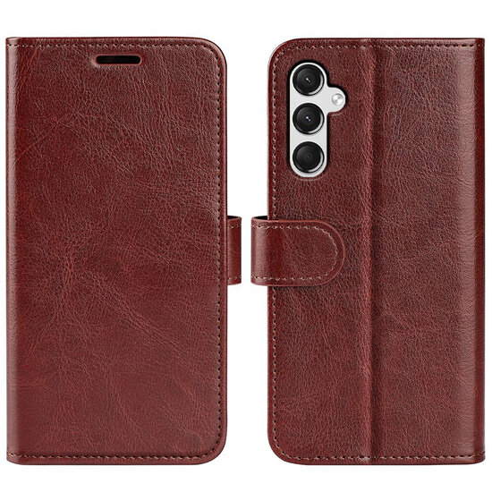 Samsung Galaxy A25 Hoesje - MobyDefend Wallet Book Case (Sluiting Achterkant) - Bruin