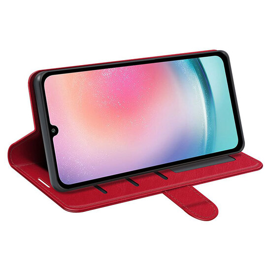 Samsung Galaxy A25 Hoesje - MobyDefend Wallet Book Case (Sluiting Achterkant) - Rood