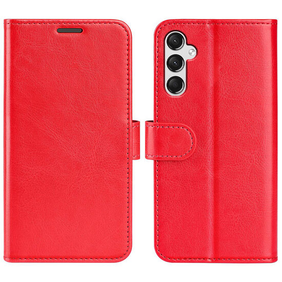 Samsung Galaxy A25 Hoesje - MobyDefend Wallet Book Case (Sluiting Achterkant) - Rood
