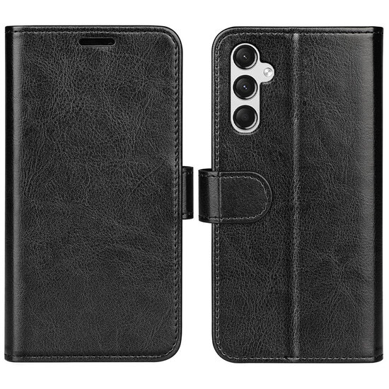 Samsung Galaxy A25 Hoesje - MobyDefend Wallet Book Case (Sluiting Achterkant) - Zwart