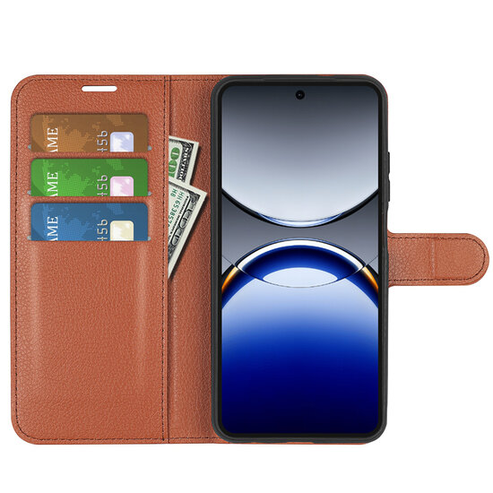 Oppo Find X8 Pro Hoesje - MobyDefend Kunstleren Wallet Book Case (Sluiting Voorkant) - Bruin