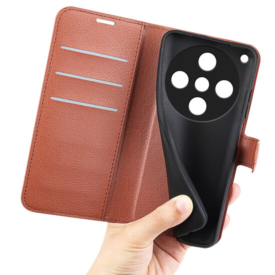 Oppo Find X8 Pro Hoesje - MobyDefend Kunstleren Wallet Book Case (Sluiting Voorkant) - Bruin