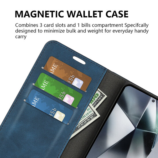 Samsung Galaxy S25 Ultra Hoesje - MobyDefend Luxe Wallet Bookcase (Magnetische Sluiting) - Roze