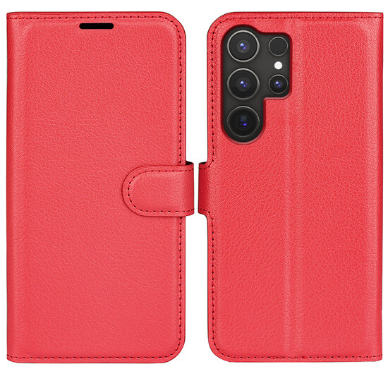 Samsung Galaxy S25 Ultra Hoesje - MobyDefend Kunstleren Wallet Book Case (Sluiting Voorkant) - Rood