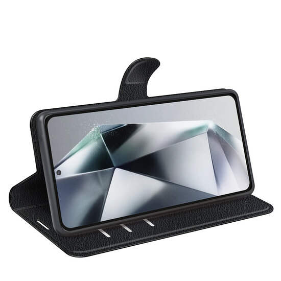 Samsung Galaxy S25 Ultra Hoesje - MobyDefend Kunstleren Wallet Book Case (Sluiting Voorkant) - Zwart
