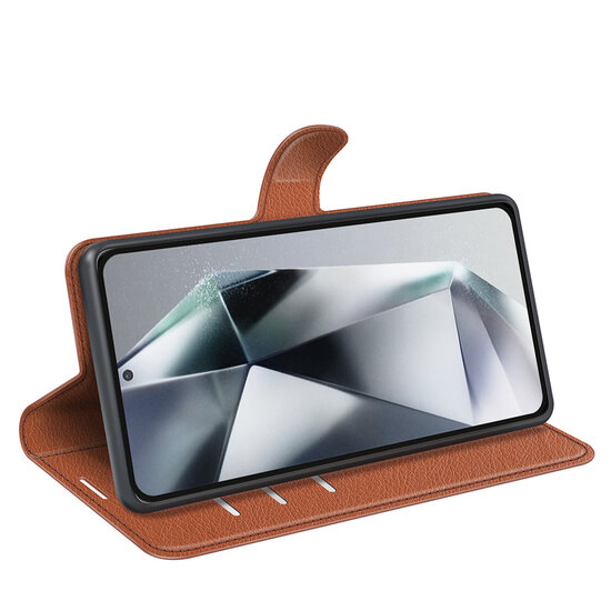 Samsung Galaxy S25 Ultra Hoesje - MobyDefend Kunstleren Wallet Book Case (Sluiting Voorkant) - Bruin