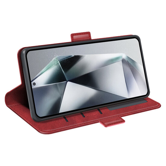 Samsung Galaxy S25 Ultra Hoesje - MobyDefend Luxe Wallet Book Case (Sluiting Zijkant) - Rood