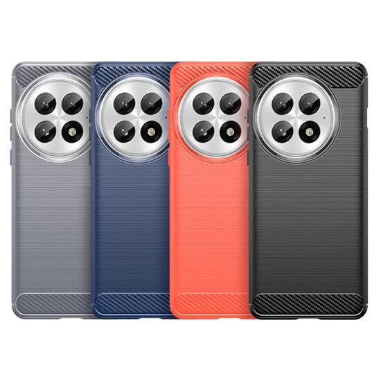 OnePlus 13 Hoesje - MobyDefend TPU Backcover - Geborstelde Metaal &amp; Carbon-Look - Zwart