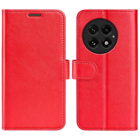 OnePlus 13 Hoesje - MobyDefend Wallet Book Case (Sluiting Achterkant) - Rood