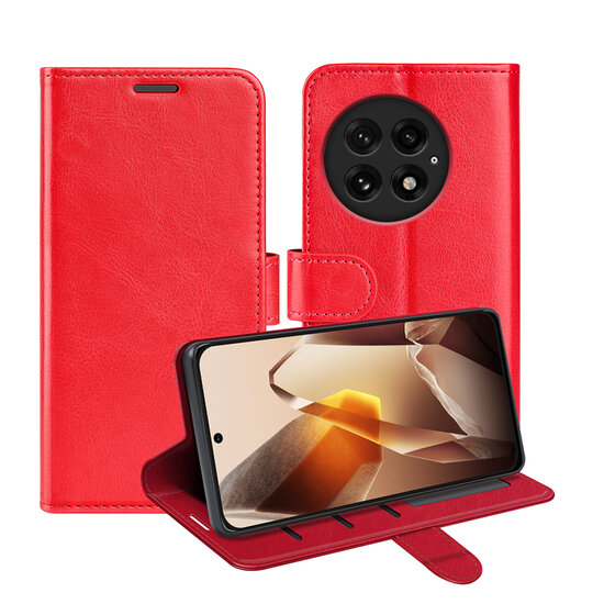 OnePlus 13 Hoesje - MobyDefend Wallet Book Case (Sluiting Achterkant) - Rood