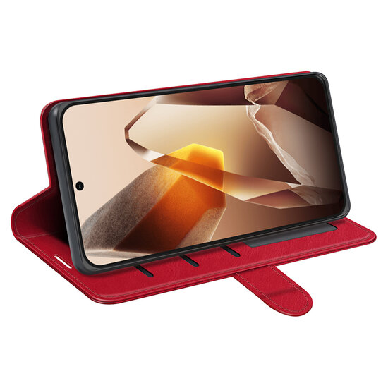 OnePlus 13 Hoesje - MobyDefend Wallet Book Case (Sluiting Achterkant) - Rood
