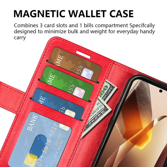 OnePlus 13 Hoesje - MobyDefend Wallet Book Case (Sluiting Achterkant) - Bruin