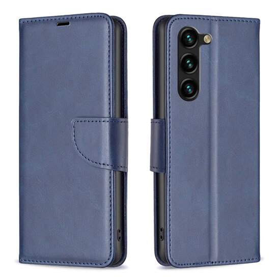 Samsung Galaxy S25 Plus (S25+) Hoesje - MobyDefend Wallet Book Case Met Koord - Blauw