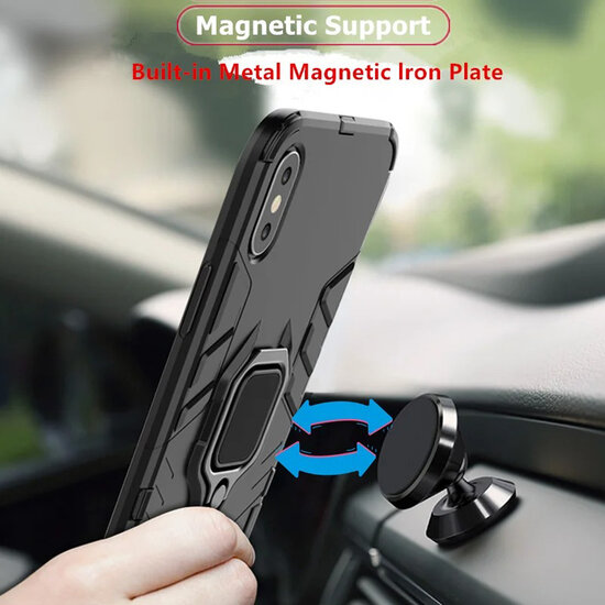 Samsung Galaxy S25 Plus (S25+) Hoesje - MobyDefend Dubbelgelaagde Pantsercase Met Standaard - Zwart
