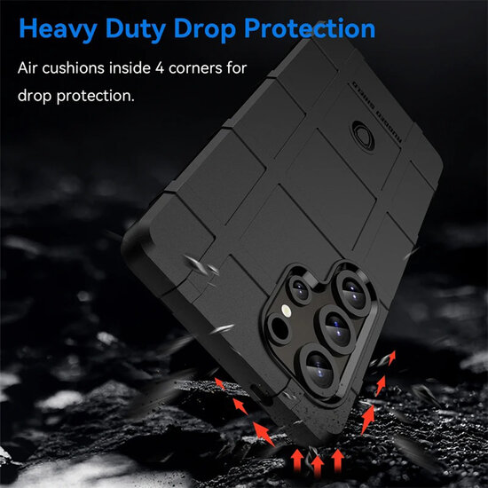 Samsung Galaxy S25 Ultra Hoesje - Mobydefend Rugged Shield TPU Backcover - Groen