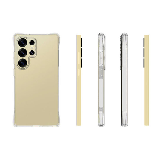 Samsung Galaxy S25 Ultra Hoesje - MobyDefend Transparante Shockproof TPU Backcover - Verstevigde Hoeken - Volledig Doorzichtig