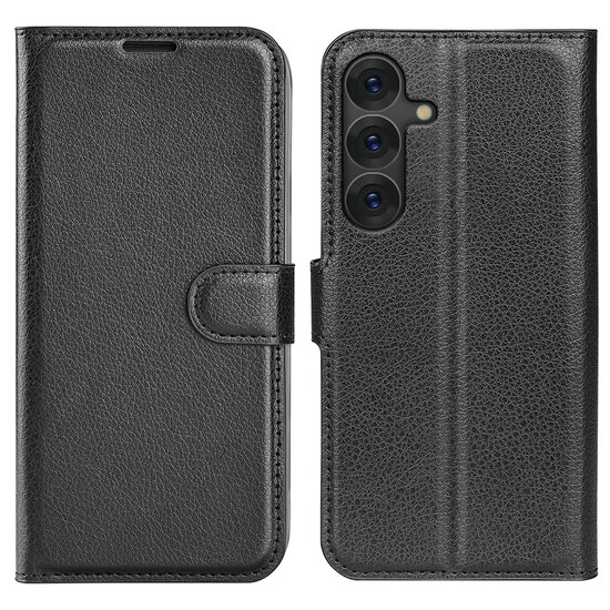Samsung Galaxy S25 Hoesje - MobyDefend Kunstleren Wallet Book Case (Sluiting Voorkant) - Zwart