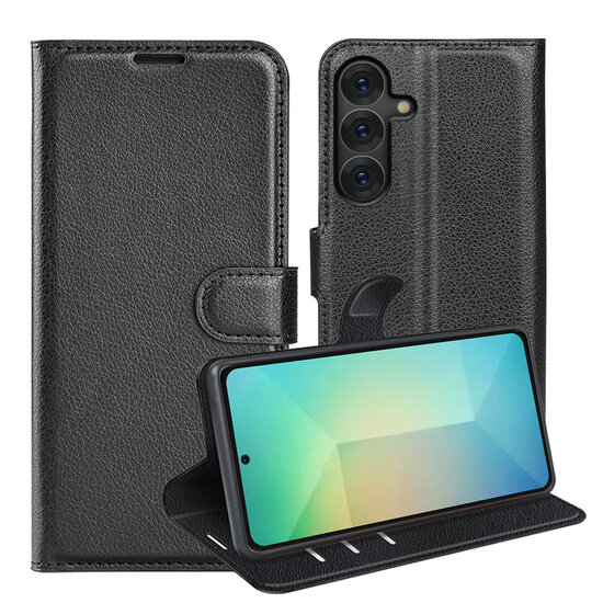 Samsung Galaxy S25 Hoesje - MobyDefend Kunstleren Wallet Book Case (Sluiting Voorkant) - Zwart