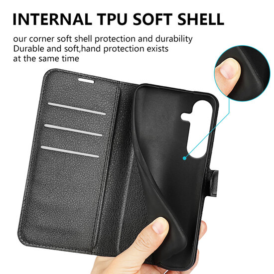 Samsung Galaxy S25 Hoesje - MobyDefend Kunstleren Wallet Book Case (Sluiting Voorkant) - Bruin