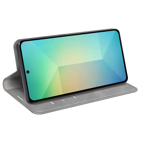 Samsung Galaxy S25 Hoesje - MobyDefend Luxe Wallet Bookcase (Magnetische Sluiting) - Grijs