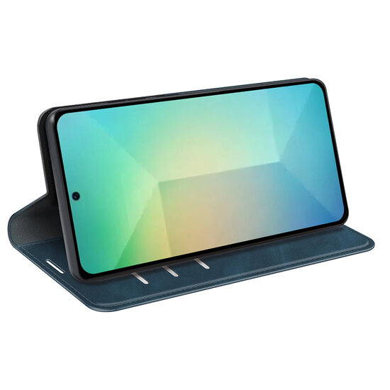 Samsung Galaxy S25 Hoesje - MobyDefend Luxe Wallet Bookcase (Magnetische Sluiting) - Blauw